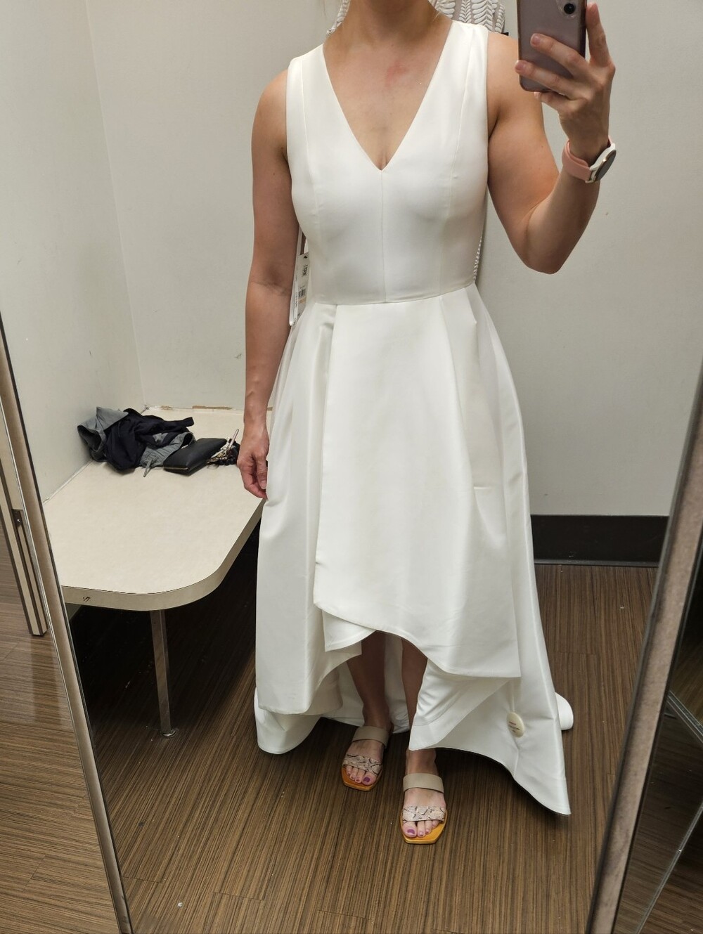 Calvin Klein White High-Low Dress